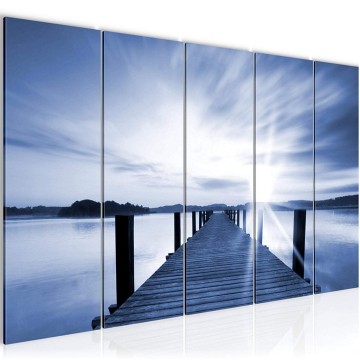 Canvas 5 luik schilderij zonsondergang 5 220 x 80 cm 606912