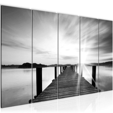 Canvas 5 luik schilderij zonsondergang 6 220 x 80 cm 606912