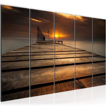 Canvas 5 luik schilderij zonsondergang 7 220 x 80 cm 020255 ama