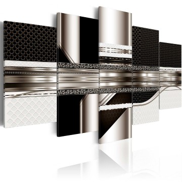 Canvas 5 luik schilderij zwart 2 abstract 240 x 112 cm a a 0184 b n