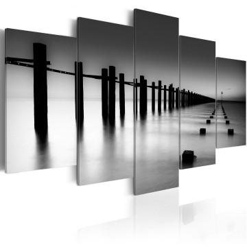 Canvas 5 luik schilderij zwart wit 2 240 x 112 cm 030203 2