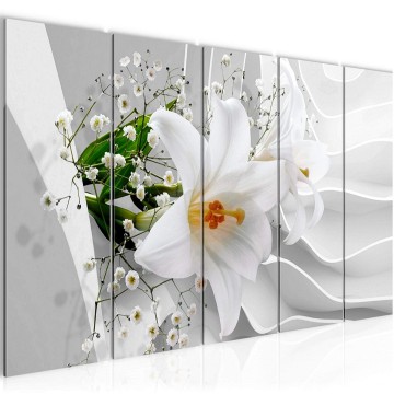 Canvas 5 luik schilderij zz lelie 1 220 x 80 cm 210355