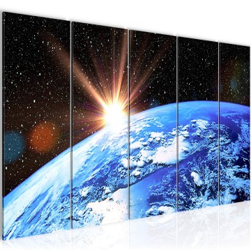 Canvas 5 luik schilderij zz wereldbol 1 220 x 80 cm 601055