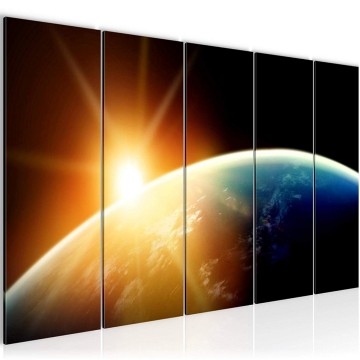 Canvas 5 luik schilderij zz wereldbol 3 220 x 80 cm 007455