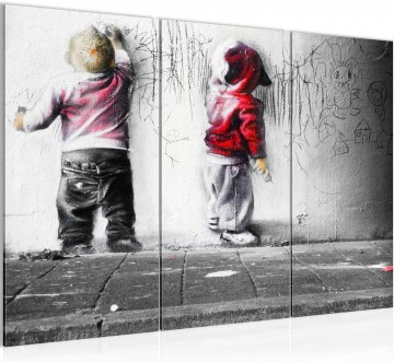 Canvas schilderij 3 luik banksy   dream big 130 x 80 cm 039231c