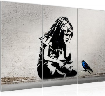 Canvas schilderij 3 luik banksy   dream big 130 x 80 cm 040631c