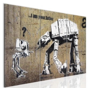 Canvas schilderij 3 luik banksy   im your father 2 130 x 80 cm wwwuwhuisinrichtingnl
