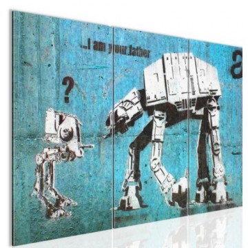 Canvas schilderij 3 luik banksy   im your father 3 130 x 80 cm wwwuwhuisinrichtingnl