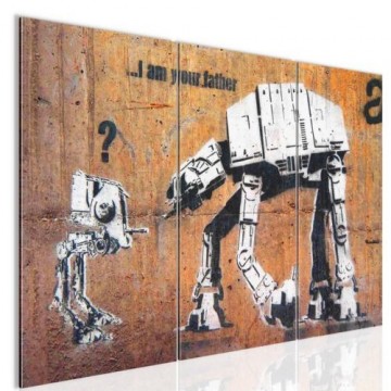 Canvas schilderij 3 luik banksy   im your father 4 130 x 80 cm wwwuwhuisinrichtingnl