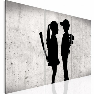 Canvas schilderij 3 luik banksy   liefde 130 x 80 cm wwwuwhuisinrichtingnl