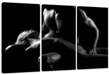 Canvas schilderij 3 luik erotic couple 160 x 90 cm 1019