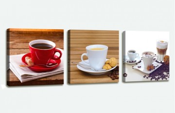 Canvas schilderij 3 luik koffie 150 x 50 cm 4222
