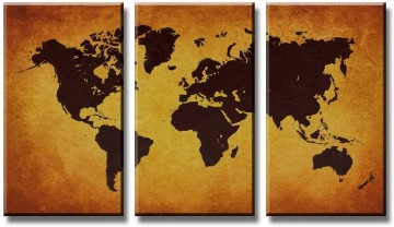 Canvas schilderij 3 luik wereldkaart 2 160 x 90 cm 1170