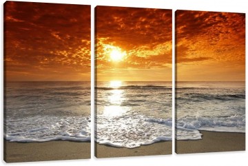 Canvas schilderij 3 luik zonsondergang 160 x 90 cm 1038