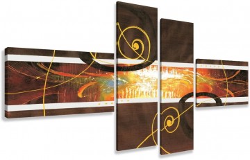 Canvas schilderij 4 luik abstract 195 x 80 cm 6801