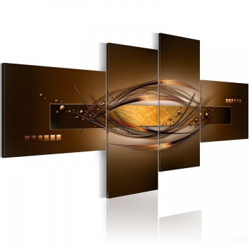 Canvas schilderij 4 luik abstract bruin 1 200 x 90 cm 020101