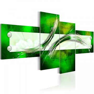 Canvas schilderij 4 luik abstract green 1 200 x 90 cm 020101 99 