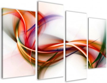 Canvas schilderij 4 luik abstract kleurrijk 130 x 80 cm 6159