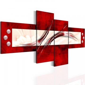 Canvas schilderij 4 luik abstract oranje 1 200 x 90 cm 020101  83