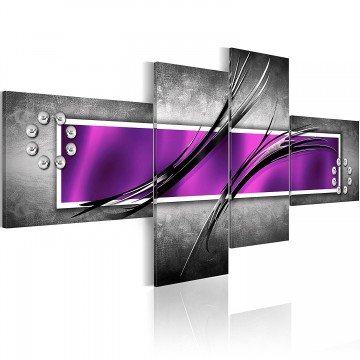 Canvas schilderij 4 luik abstract paars 1 200 x 90 cm 020101  167