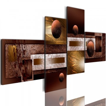 Canvas schilderij 4 luik abstract planeten 1 200 x 90 cm 51387