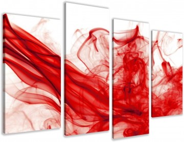 Canvas schilderij 4 luik abstract rood 130 x 80 cm 6120