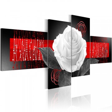 Canvas schilderij 4 luik abstract roos 1 200 x 90 cm 020110 153