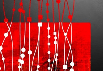 Canvas schilderij 4 luik abstract roos 3 200 x 90 cm 020110 153