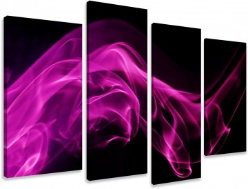 Canvas schilderij 4 luik abstract roze 130 x 80 cm 6142