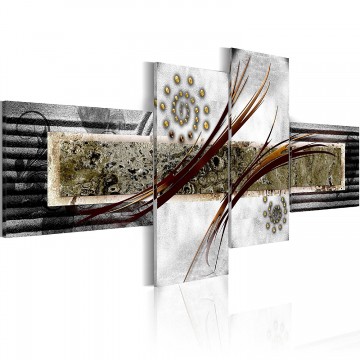 Canvas schilderij 4 luik abstract wit 1 200 x 90 cm 051432