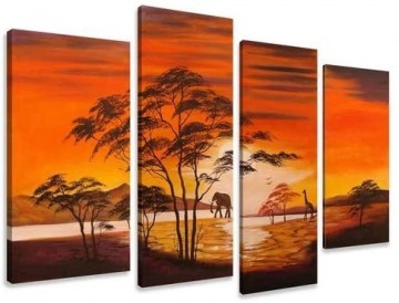 Canvas schilderij 4 luik afrika 130 x 80 cm 6138