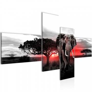 Canvas schilderij 4 luik afrika olifant 3 200 x 100 cm 001245p