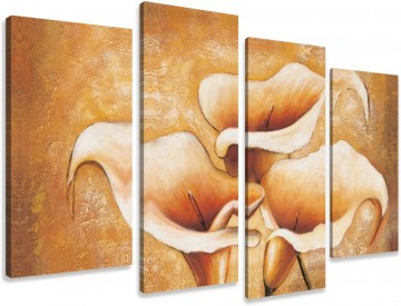 Canvas schilderij 4 luik bloemen 130 x 80 cm 6139