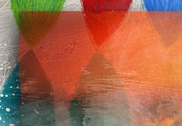 Canvas schilderij 4 luik colourful painting 2 200 x 90 cm 0101  68