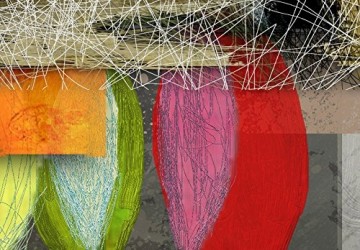 Canvas schilderij 4 luik colourful painting 3 200 x 90 cm 0101  68