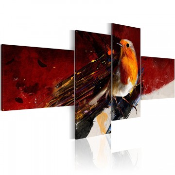 Canvas schilderij 4 luik funky vogel 1 200 x 90 cm 020116 2 