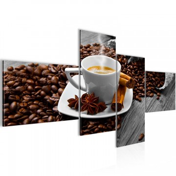 Canvas schilderij 4 luik koffie 2 200 x 100 cm 80164p