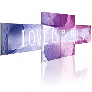 Canvas schilderij 4 luik love is 1 200 x 90 cm 051489