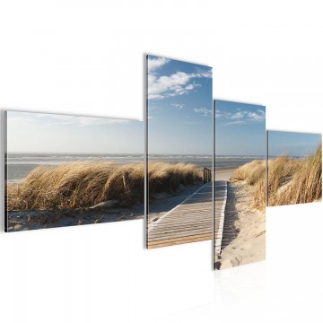 Canvas schilderij 4 luik noordzee 1 200 x 100 cm 80224p