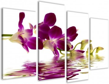 Canvas schilderij 4 luik orchidee 130 x 80 cm 6132