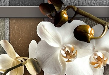 Canvas schilderij 4 luik orchidee grijs 2 200 x 90 cm 020110