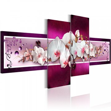 Canvas schilderij 4 luik orchidee roze 1 200 x 90 cm 051448