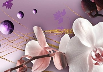 Canvas schilderij 4 luik orchidee roze 2 200 x 90 cm 051448