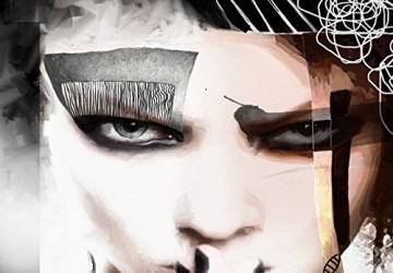 Canvas schilderij 4 luik vrouw 2 200 x 90 cm 020101 98