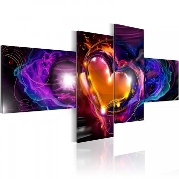 Canvas schilderij 4 luik vuur hart 1 200 x 90 cm 020101  137