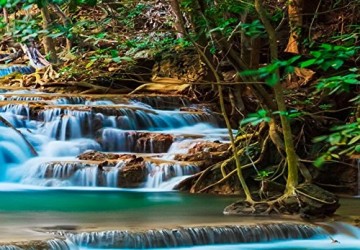 Canvas schilderij 4 luik waterval 3 200 x 90 cm 020112  26