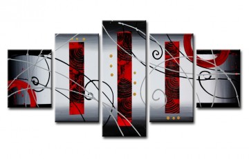 Abstract Grijs Rood 160 x 80 cm