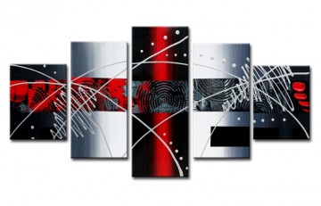 Abstract Rood  Zilver 160 x 80 cm