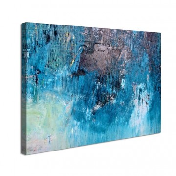 Canvas schilderij abstract blauw 80 x 60 cm 4012