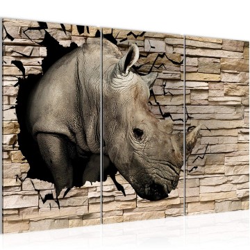 Canvas schilderij afrika neushoorn 1 130 x 80 cm 001331